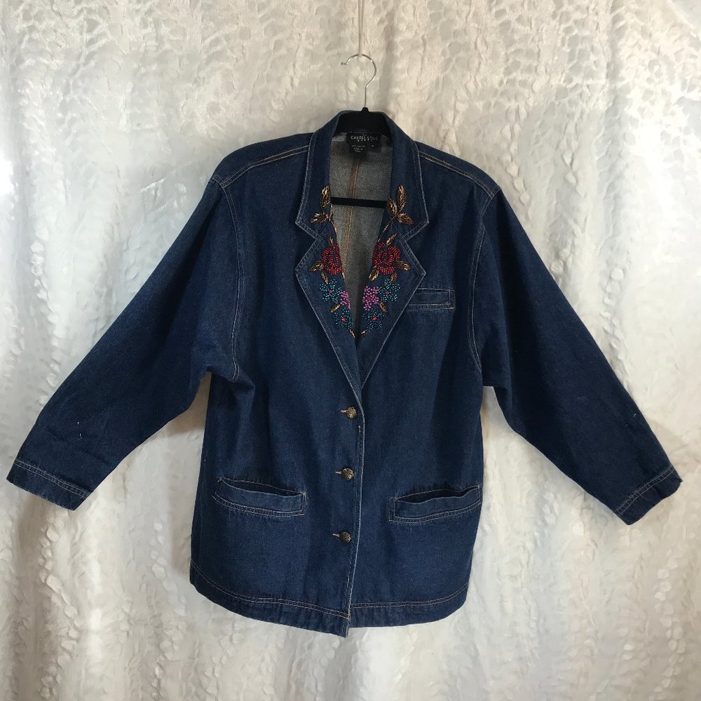 Vintage Carole Little Sport Denim Jean Jacket